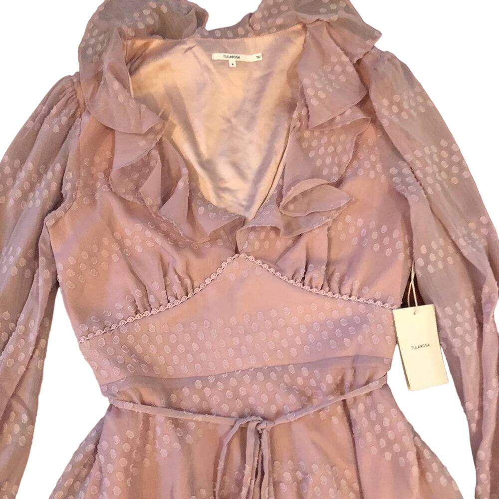 NEW Tularosa Pink Ruffle Midi Dress - Picture 6 of 9